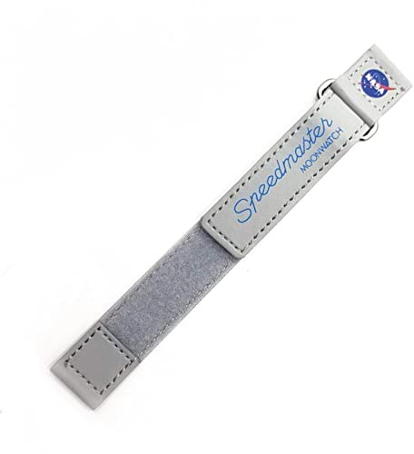 Generico Nasa MoonWatch Armband Speed Master Strap kompatibel mit Moonswatch Uhren Schwarz Weiß Grau 20 mm