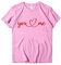Valentinstag Solides Herren- und Damen-Rundhals-T-Shirt mit kurzen Ärmeln und bedrucktem Oberteil Bauch Kaschieren (BA1201B-Pink, S)