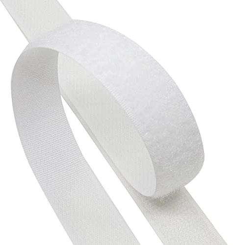 Kleberino Klettband zum nähen | Set Hakenband und Flauschband | Klettverschluss zum aufnähen | hohe Verschlusskraft in Industriequalität (weiß, 30mm x 25m)