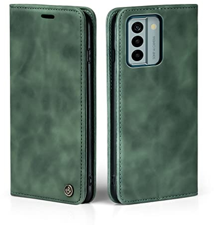 LBH Handyhülle für Nokia G22 in Grün mit Karten- und Geldfach Smartphone Hülle mit Standfunktion Flip Case Schutzhülle Magnetverschluss Vintage