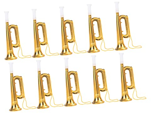 Toyvian 10 Stücke Konzert Trompete Kinder Fahrrad Werkzeuge Kinder Spielzeug Kunststoff Trompete Modelle Kleine Trompete Spielzeug Kunststoff Posaune Abs Goldene Kinder Trompete