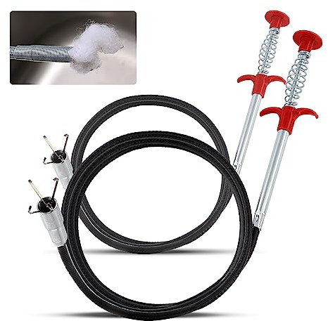 RUNYU® 2 Piezas Desatascador Tuberias Profesional, Desatascador Fregadero para Limpieza de Tuberías (0,9 m/1,6 m)