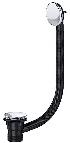 SPARES2GO Clicker Bath Waste Plug 40mm 1.5 Combination Click Clack Overflow (Silver)