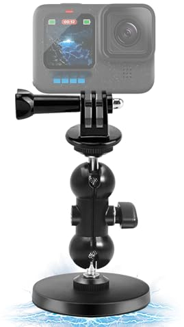Magnet Kamerahalterung mit 1/4 Gewinde, Kamera Magnethalter Magnetische Halterung mit 360° Drehung Kugelkopf Kompatibel mit GoPro Hero 13/12/11 AKASO EK7000 Pro DJI Osmo Insta360 X5 Wolfang