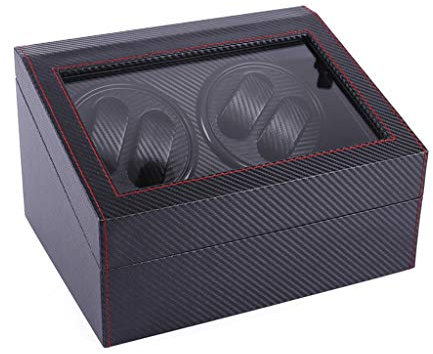 NEWNAN Carbon Fiber PU Leder 4 + 6 Doppel Automatische Wicklung Motor Box Mechanische Uhr Plattenspieler Uhr Shaker