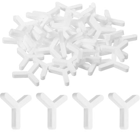 QUARKZMAN 300pz Distanziatori in Plastica a Forma di Y per Piastrelle Parete Pavimento 3mm 1/8 Distanziatori Piastrelle Esagonali per Installazione Piastrelle Ceramiche, Bianco