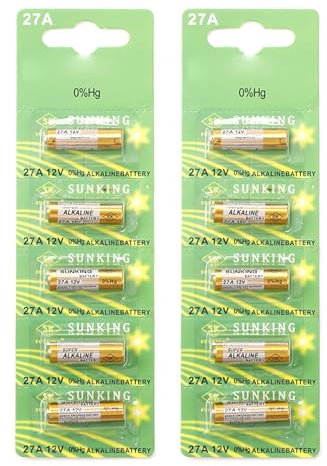 Shuade 5/10pcs 27A 12V Alkaline Battery Stable Power Output Long Lasting Batteries Suitable for Flash Triggers & Igniters