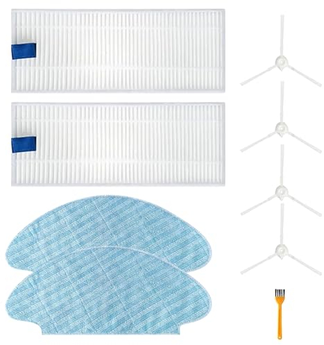 Fixbetter Set di accessori per Rowenta Explorer 20/40/45/50 Series RG687/RRR682/RRR688/isweep x3 pezzi di ricambio per aspirapolvere robot, 2 filtri, 2 tamponi, 4 spazzole laterali, 1 spazzola per la