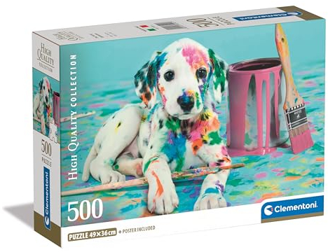Clementoni Jigsaw Puzzle Collection - Funny Dalmatian 500 Pieces - Poster Included, Puzzle For Adults 14-99 Years, Gift For Men/Women, Dalmatian, Dogs, Animal, Made In Italy, 35545