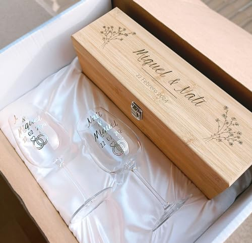 NOMART Pack de Vino Regalo; Copas + Kit de Vinos Personalizado