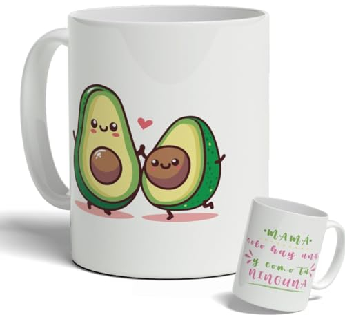 DEREGALOOS Taza de cerámica divertida para Madres. Taza de café Regalo día de la Madre. Regalo Original con frase para mujer. Tazas divertidas con frase. (Mamá solo hay una)