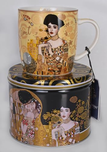 Carmani Han532-3105 Tasse en porcelaine de collection dans une boîte cadeau G. Klimt Adele Tasse en porcelaine Art Nouveau Palazzo