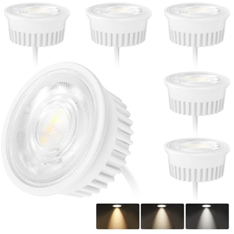 KYOTECH 6x Módulo LED Regulable 4.9W 3CCT Blanco cálido 3000K Blanco natural 4000K Blanco frío 6500K 38°para focos empotrables ø50x23mm Reemplaza la Bombilla GU10 MR16 para Foco Empotrable