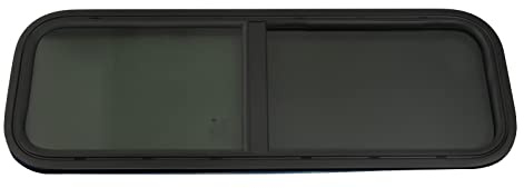 Begoniape Fenêtre latérale pour caravane, Accessoire Camping-Car - 900 x 300 mm - Noir - Store occultant - Avec moustiquaire