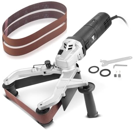 STAHLWERK Rohrbandschleifer RS-1300 ST mit 1.300 W und 1.100-3.200 U/min für 760 mm Schleifbänder Rohrschleifer, Schleifmaschine, Schleifgerät, Bandschleifer zum Schleifen, Polieren und Entgraten