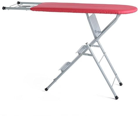 LMXRYPD Leiter-Bügelbrett, Großes Ironing Board für Zu Hause, Bügeltisch in Voller Größe mit Bügelständer, Verdicktes Rohrgestell, Faltbar(Red)