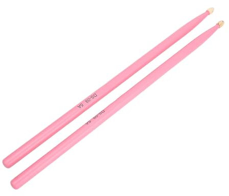 1 Paar Übungs-Drumsticks für Schlagzeuger, 5A Ahornholz-Jazz-Drumsticks, Ersatzinstrumentenzubehör für Erwachsene, Kinder, Anfänger (PINK)