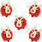 BoBoU Weihnachtsschmuck Rot Rentier 5er-Set aus Holz und Filz Weihnachtliche Baumanhänger Weihnachtsbaumschmuck Weihnachtsbaum Deko Anhänger Weihnachtsdekoration Dekoration (Rentier Rot 5er)