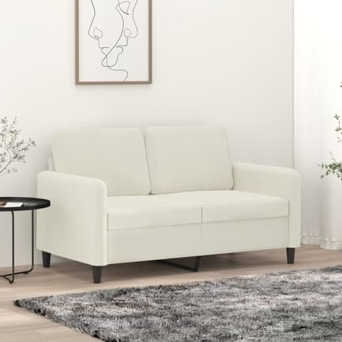 Willood 2 Sitzer Sofa mit Schlaffunktion Couch für Wohnzimmer Schlafzimmer Creme 120 cm Samt