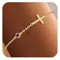 14k Gold Plated Cross Bracelet for Women Adjustable Dainty Thin Gold Twisted Link Chain Gold Bracelets for Women Bridesmaid van cleef Bracelet Christ Women Jesus Gift Gift With Gemstone (Rose red)
