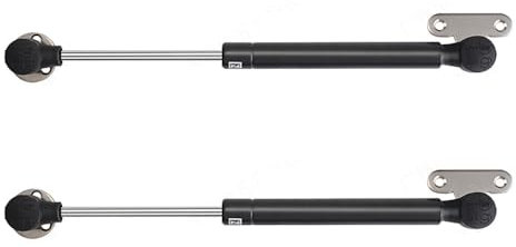 80N Gas Spring Lift Support Struts, 2 Pieces 7 Black Gas Strust with Mounting Brackets, Shock Absorption Soft Close Hinge for Cabinet Floor Hatch