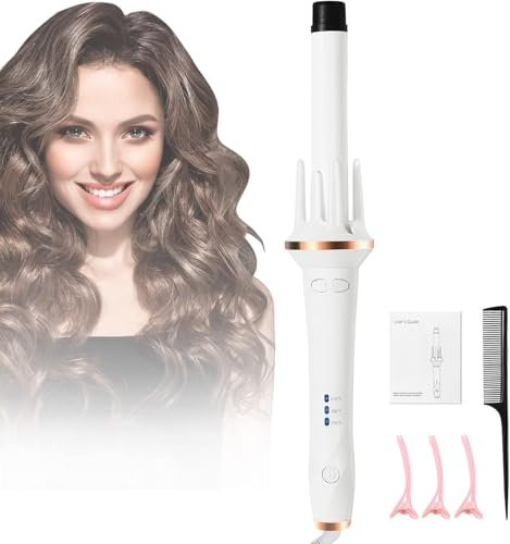 HyAdierTech Rizador de Pelo Automático, 28mm Rizador Portátil con Revestimiento Cerámico, Rizador Pelo con 3 Ajustes de Temperatura, Calenta Rápido, Para Cabello Medio y Largo