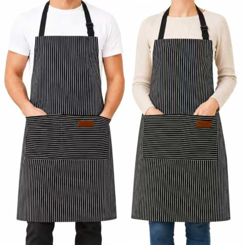 SiHuiTu Adjustable Apron Unisex Apron with Pocket Cooking Kitchen Chef Aprons for Women Men Home Kitchen Butchers BBQ Restaurant