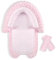 Hooyax Infant Car Seat Insert, Baby CarSeat Head & Body Support with 2 Straps Pads, Ultra Soft Newborn Preemie Carseat Insert Cushion for Boys Girls, Fits Car Seat, Stroller, Swing, Bouncer, Pink