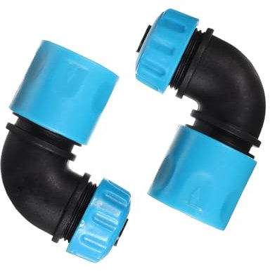 Taicols 2 Stück Gartenschlauch Schnellkupplung Winkeladapter, 1/2 Zoll Schlauchkrümmer, 90 Grad Anschlüsse Schnellverbinder, Wasserschlauch Verbinderadapter für Bewässerung Autowäsche Bewässerung