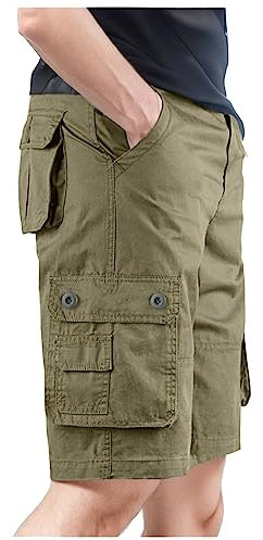 Bermuda Homme Pantalon Camouflage Short Baggy Vêtements Cargo Pantacourt Travail Grande Taille De Treillis Militaire Été avec Élastique À La Shorts Et Bermudas Tactique Long,Beige,6XL