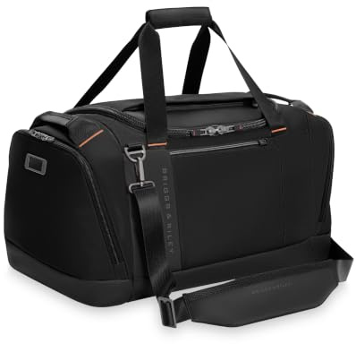 Briggs & Riley Large Travel Duffle Bag for Planes & Gym - Carry On Bag for Women & Men, Weekender & Overnight Luggage, Fits Most Overhead Bins, Adjustable Shoulder Strap - ZDX Collection, Black