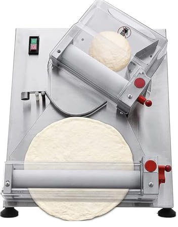 Commercial Pizza Dough Roller Sheeter, Max 16, Automatic Electric Pizza Dough Roller, Stainless Steel Adjustable Thickness Dough Machine, for Bakeries Pizzerias, Restaurants Kitchens,30cm