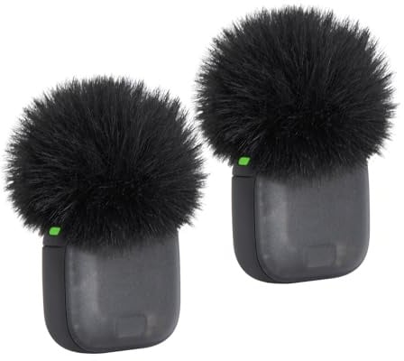SUNMON 2 Stück Schwarz Windschutz für DJI Mic 3, Pelziger Popschutz Mikrofon Schaumstoff für DJI Mic 3 Pop Filter, Wind Muff Mikrofonabdeckungen für DJI Mic Zubehör Lavalier Mikrofon