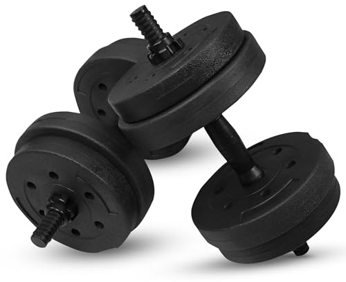 Fitby Verstellbare Hanteln, 10kg/15kg/20kg - Hantel-Set für Krafttraining – verstellbare Dumbbells – Gewichts-Set – rutschfeste ergonomische Griffe – Training zu Hause