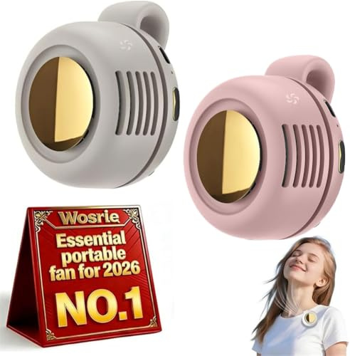 Ventilador eléctrico mini silencioso portátil, nuevo ventilador mini sin aspas 2026 con clip, pequeño ventilador con clip para camisa y cintura, 3 velocidades ajustables para exteriores, viajes y