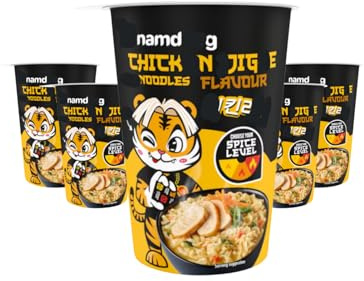 Nammdonng Chickenn Jjiigae Noodle Pot 4 x 84g Best Before | Korean Style Instant Noodles | Spicy Chicken Flavour Ramen Cup | Quick Meal Pot Noodles | Ready in Minutes
