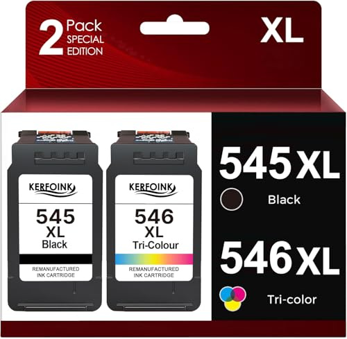 PG-545XL CL-546XL Multipack Ersatz für Canon Druckerpatrone 545 546 XL | für Pixma MX495 TR4550 TR4551 MG2550s MG2555s TS3150 TS3151 TS3350 MG3050 MG3051 (1 Schwarz 1 Farbe)