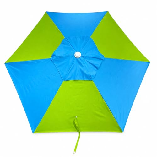 Batik Ombrellone Mare Tornado 220 cm – Ombrellone da Spiaggia Antivento con Trivella – Palo in Alluminio – Anti UV – 6 Stecche Rinforzate (VERCEL)