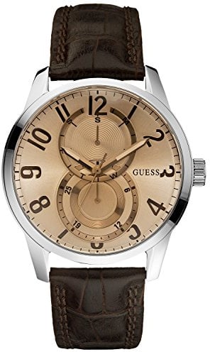 Guess Herren-Armbanduhr XL Analog Leder W95127G2