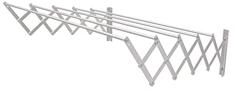 Amig - Tendedero Extensible de Pared - Aluminio de Alta Resistencia - Tornillería en Acero Inoxidable - para Interiores y Exteriores - Fácil Instalación - Medidas: 150x14x3 cm