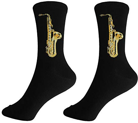 mugesh Musik-Socken Saxofon (39/42) - Schönes Geschenk für Musiker
