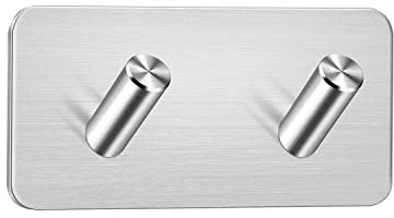 ETiME 2 Haken Selbstklebend Handtuchhaken Handtuchhalter Kleiderhaken Geschirrtuchhalter Wasserdicht Wandhaken Ohne Bohren Handtuchklemme Geschirrtuchklemme aufkleber für Bad Küche Sanitär