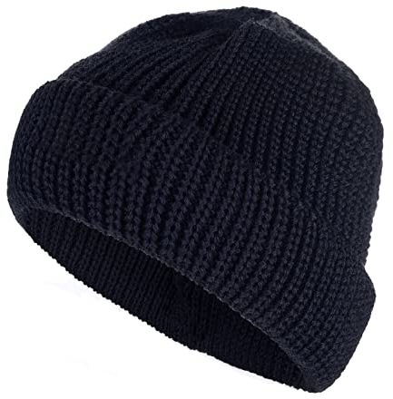 tomBrook Mütze Costeau Schippermütze Wollmütze Strickmütze Unisex - Beanie Wolle Wintermütze für Damen und Herren aus 100% Schurwolle in Marine