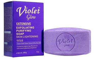 GLOW BEAUTY Violet Glow Jabón Exfoliante Extensivo con Extracto de Flor de Violeta Dulce y Aceite de Salvado de Arroz 200GR