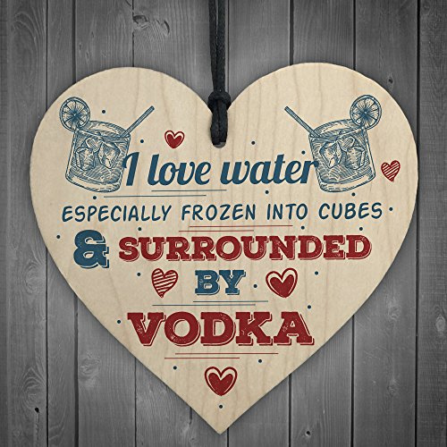 Red Ocean I Love Vodka Shabby Chic Hanging Wooden Sign Friendship Home Gift Alcohol Drinking Pub Bar Plaque