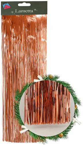 Christmas 1.2M Lametta Strands, Angel Hair Xmas Tree Decoration (Rose Gold Lametta Strands)