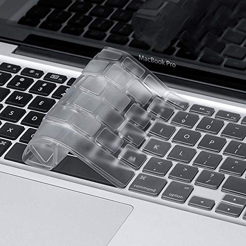 FINDING CASE EU/UK keyboard Cover for MacBook Pro 13/15 Inch with/without Retina Display& Macbook Pro 13/15 Inch with CD-Rom &Older MacBook Air 13 Inch A1466/A1369-Adhesive Keyboard Skin (Clear)
