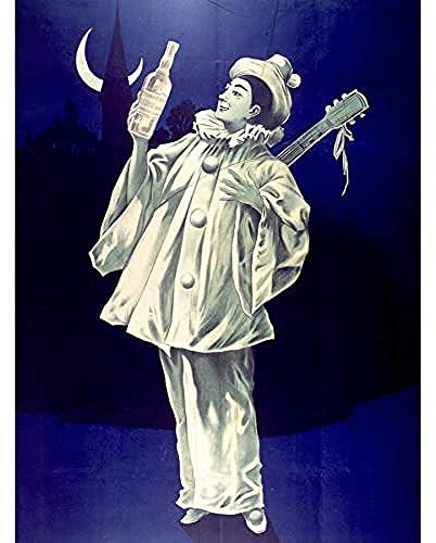 Dallion White Vermouth Pierrot Clown Werbung Kunstdruck Leinwand Premium Wanddekoration Poster Wandbild