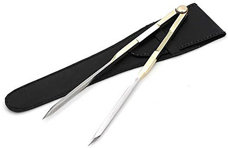 Sun & Moon - Divisor proporcional para dibujar (latón macizo, 20,3 cm, con estuche de piel)