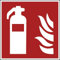 Aufkleber Brandschutzzeichen „Feuerlöscher“ Symbol Folie selbstklebend nach ISO 7010 Rot (F001) | 5-40 cm Made in Germany, Größe: 5x5cm